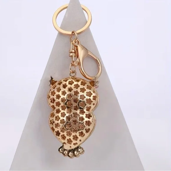 New rhinestone owl keychain charm - Picture 2 of 2